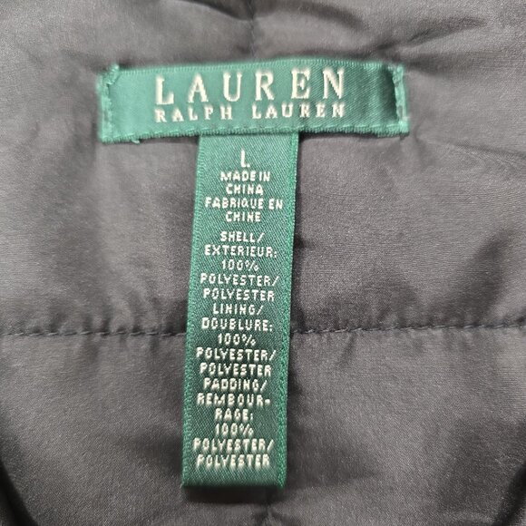 Lauren Women's Plaid Puffer Jacket - Dark Green and Navy - Large - Picture 2 of 8